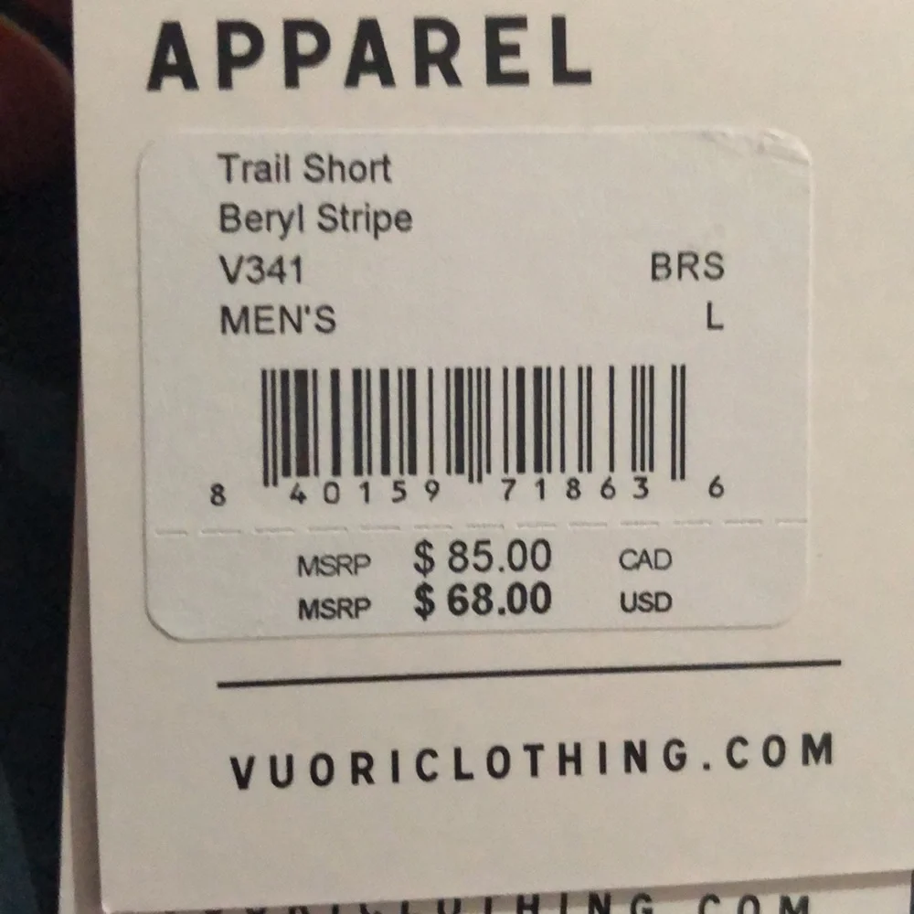 NWT 💥 LAST ONE - S | Vuori / Trail Short - Beryl Stripe - Picture 9 of 14